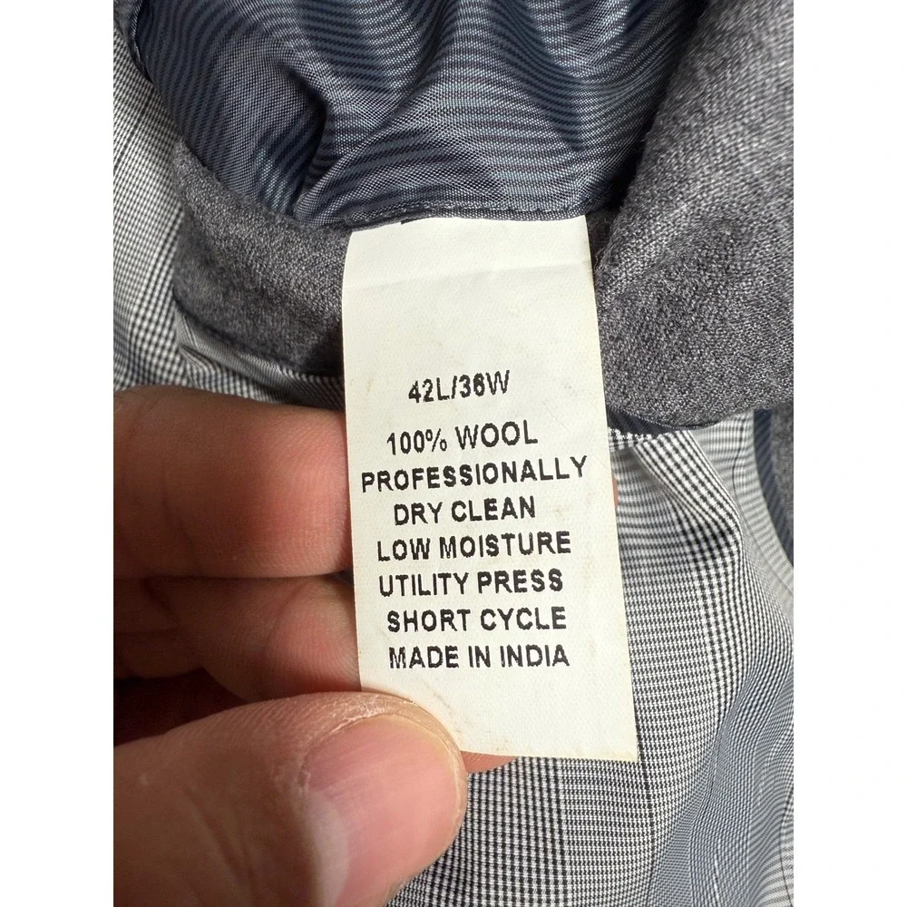 Jos A Bank 1905 Tailored Fit Gray Wool‎ Blazer Sport Coat Mens 42L 36W